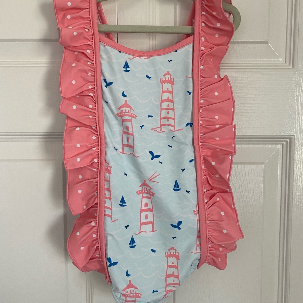 Ruffle lighthouse swimsuit NWT SPF
